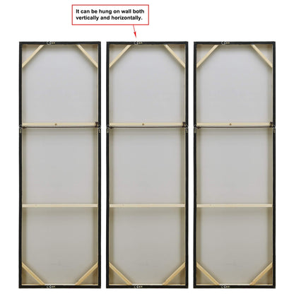 Empire Art Direct Abstract Wall Art Textured Hand Painted Canvas by Martin Edwards, Triptych, 60" x 20" each, Diamonds