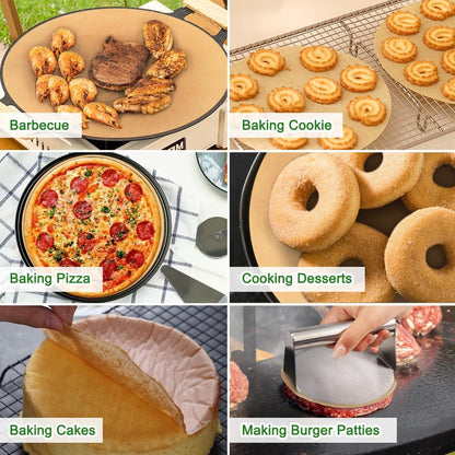 BYKITCHEN 12 Inch Parchment Paper Rounds, Set of 200, Non Stick for Baking, Round Pizza