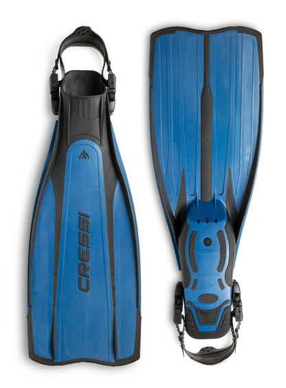 Cressi Pro Light Adjustable Open Heel Fins, Black/Blue, M/L