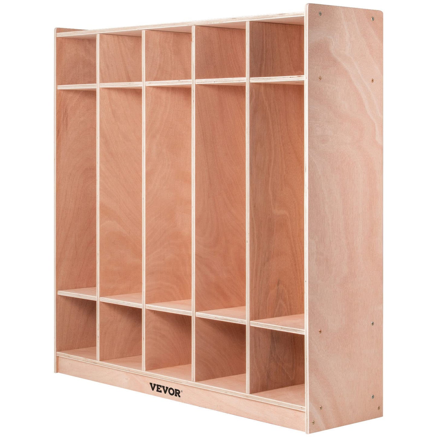 VEVOR Wooden Storage Cabinet, 5-Section Storage Locker with 10 Cubbies Shelf, Multi-Compartment Cubby Shelf with 5 Hooks for School, Classroom, Daycare, Home and Preschool