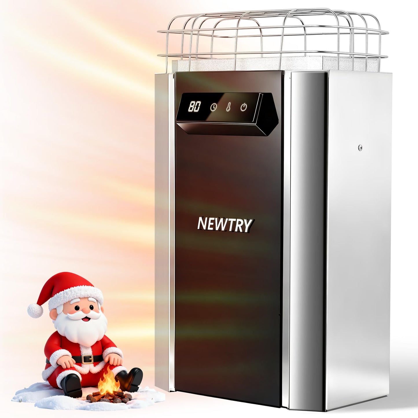 NEWTRY Sauna Heaters, 3.5KW 220V Digital Electric Sauna Heater Dry Steam Bath Sauna Stove for Max. 141 Cu.ft Home Spa Hotel Sauna Room