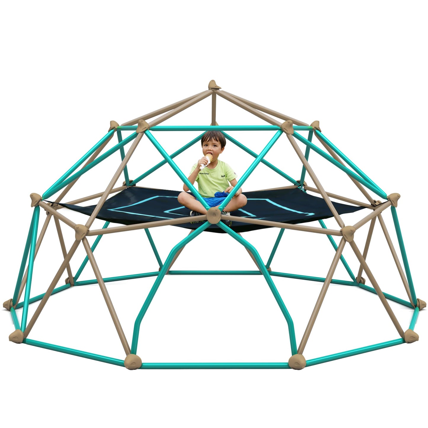 Merax 12FT Climbing Dome with Hammock, Outdoor Geometric Dome Climber Play Center for Kids 3-10 Supporting 1000 lbs, Easy Assembly Jungle Gym