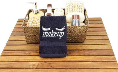 13x13 inches Set 6 Makeup Remover washcloth. Turkish Cotton Perfect for Makeup Bag - of - Navy Blue
