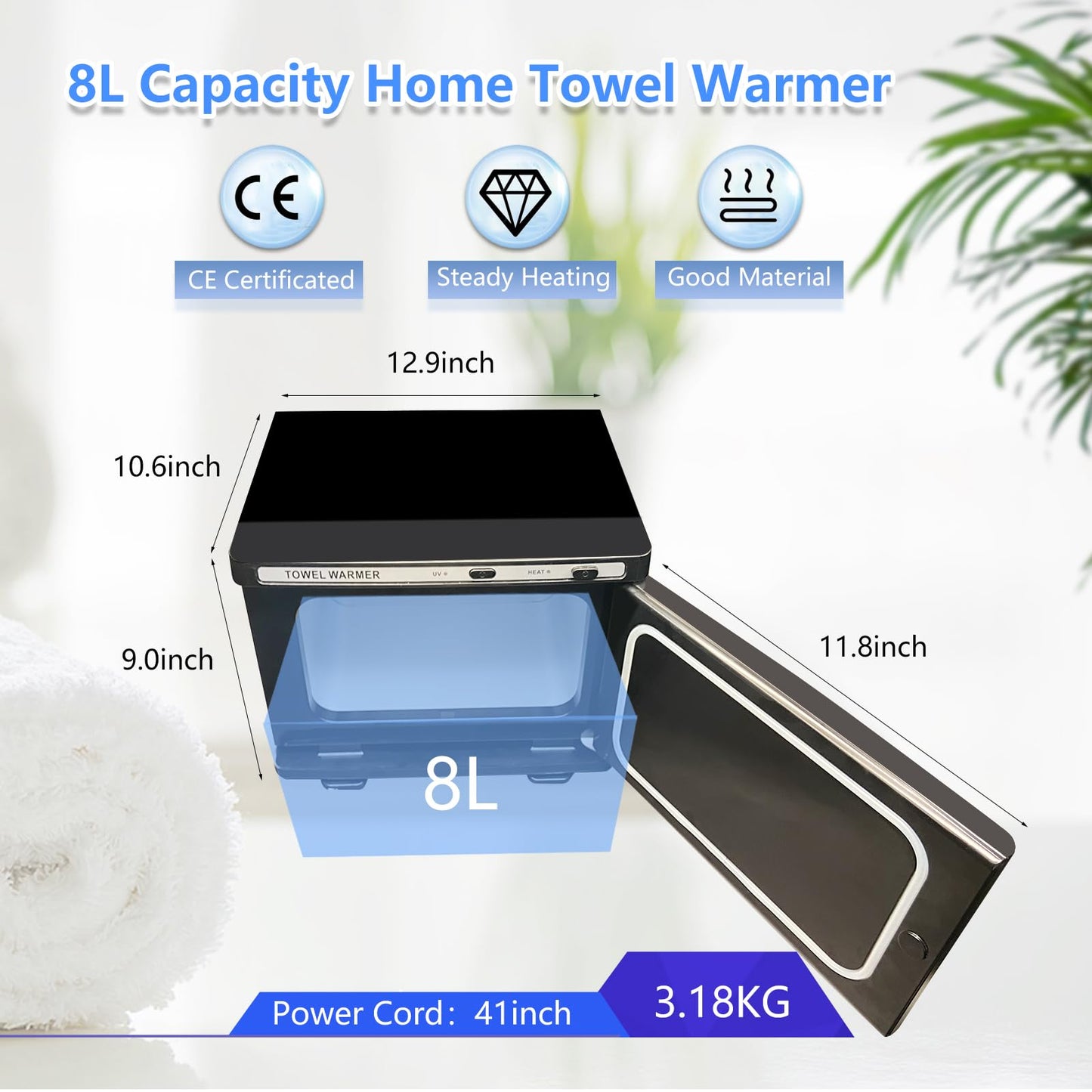 Small Hot Towel Warmer for Spa Home Salon Esthetician 2-in-1 5L Mini Personal Hot Towel Cabinet Towel Warmers Spa, Fast Heating Towel Heater Towel Steamer for Facials…