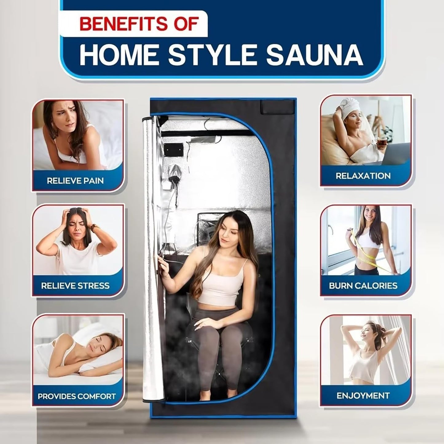 YXKJZHF Portable Steam Sauna Box, Personal Sauna Tent Kit for Home Spa, Indoor Sauna Relaxation with Steam Generator