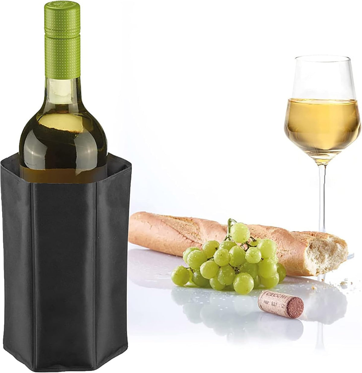 Wine Cooler Sleeve, Reusable Flexible Ice Pack Sleeve, Keep Wine Cool for Standard Size Bottles