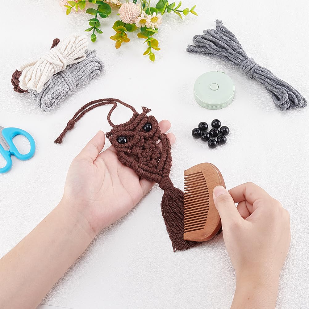ACRNIGHEET 5PCS Macrame Kit for Adults Beginners Owl Macrame Wall Hanging Supplies Boho DIY Craft Kits for Adults Includes Instruction with Video Home Decor