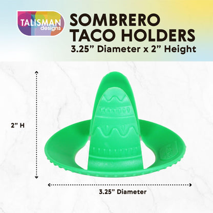 Talisman Designs Sombrero Taco Holders - Set of 4, Hold & Fill Small or Large Tacos | Crunch & Soft