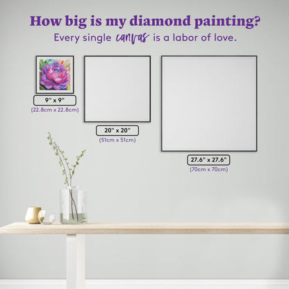 DIAMOND ART CLUB Lolite Succulent Diamond Painting Kit, Fun DIY Crafts for Adults, Round Diamond Art Canvas, 9" x 9" (22.8 cm x 22.8 cm)