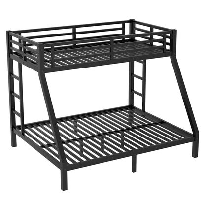 Bellemave Twin XL Over Queen Bunk Beds, Heavy Duty Metal Bunk Bed Frame for Kids, Adults, Black