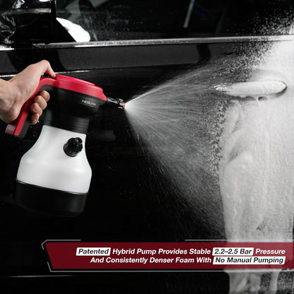 Neburia Electric Foam Sprayer - Cordless 2000mAh Battery Pump for Car Detailing & Home Cleaning | 3 Nozzles Included