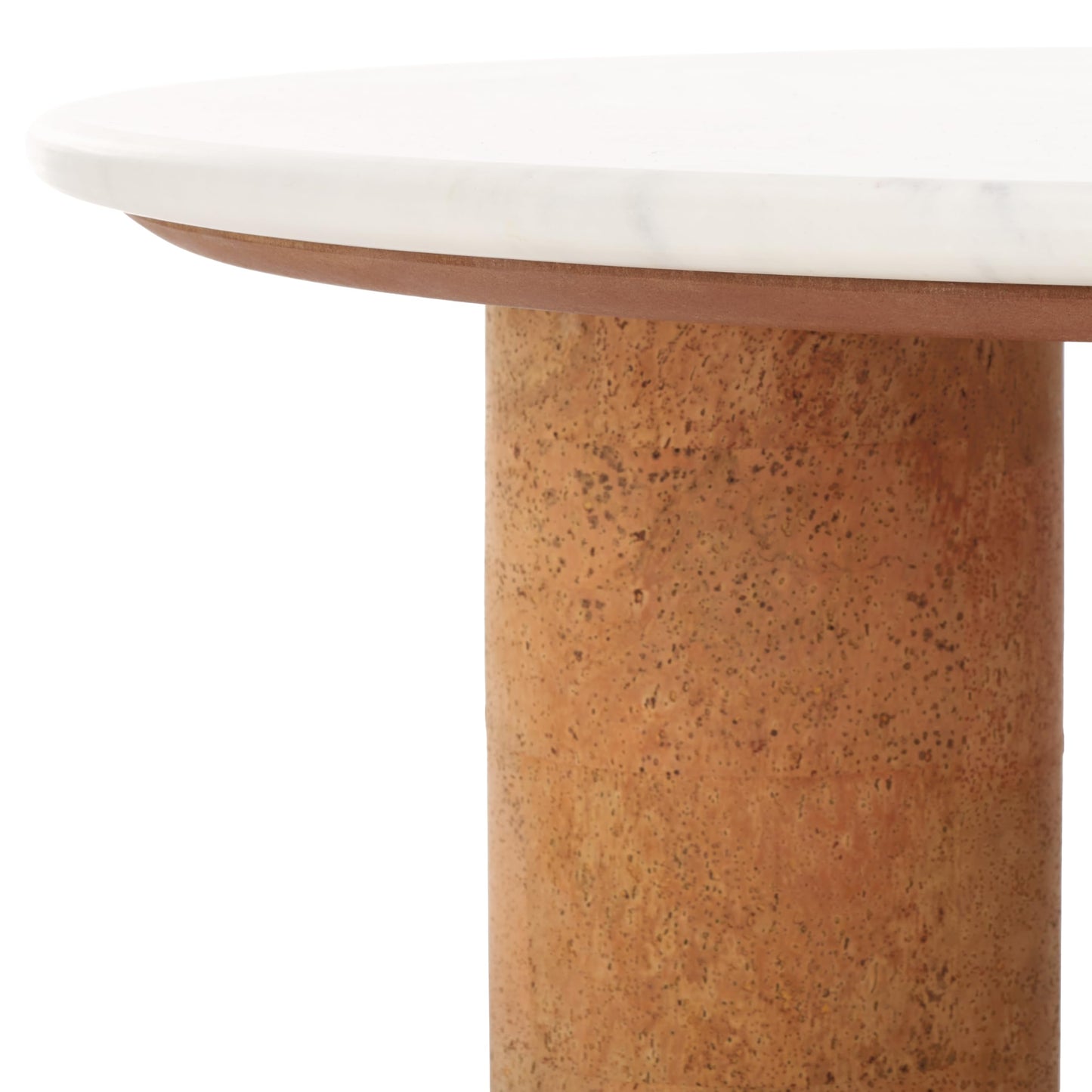 SAFAVIEH Couture Collection Marilynn White Marble/Cork 3-Leg Round Top Coffee Table