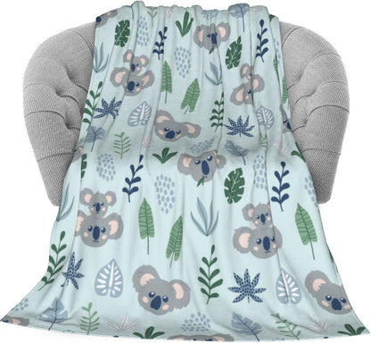 Delerain Cute Koalas Soft Throw Blanket | 40"x50" Lightweight Flannel Fleece Blanket for Couch Bed Sofa