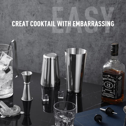 Bartender Kit Gift for New Bartender | Professional 25-Piece mixology Bartender kit with Portable Travel Kit Bag | Bar Set Cocktail Shaker Set for Home Cocktail Making, Work, Parties, Camping