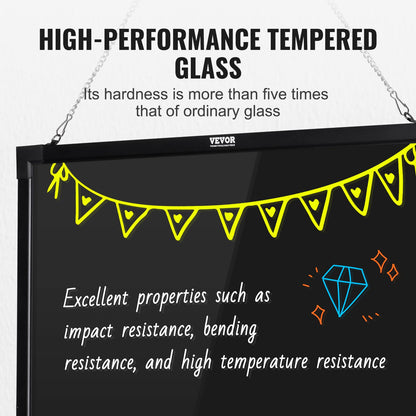 VEVOR 32"x24" LED Message Writing Board, Menu Sign Boards, Illuminated Erasable Lighted Chalkboard, Neon Effect Drawing Panel with 8 Fluorescent Chalk Markers and Remote Control