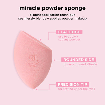 Real Techniques Iconic Blend + Set Makeup Sponge Duo, Makeup Blending Sponges, For Liquid, Cream, & Powder, Cloud Skin, Powder Sponge & Foundation Sponge, Latex-Free, Vegan & Cruelty Free, 2 Count