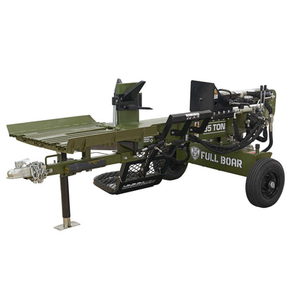 Full Boar 35 Ton 306cc Gas Log Splitter with 4-Way & 6-Way Wedges, Hydraulic Log Lift