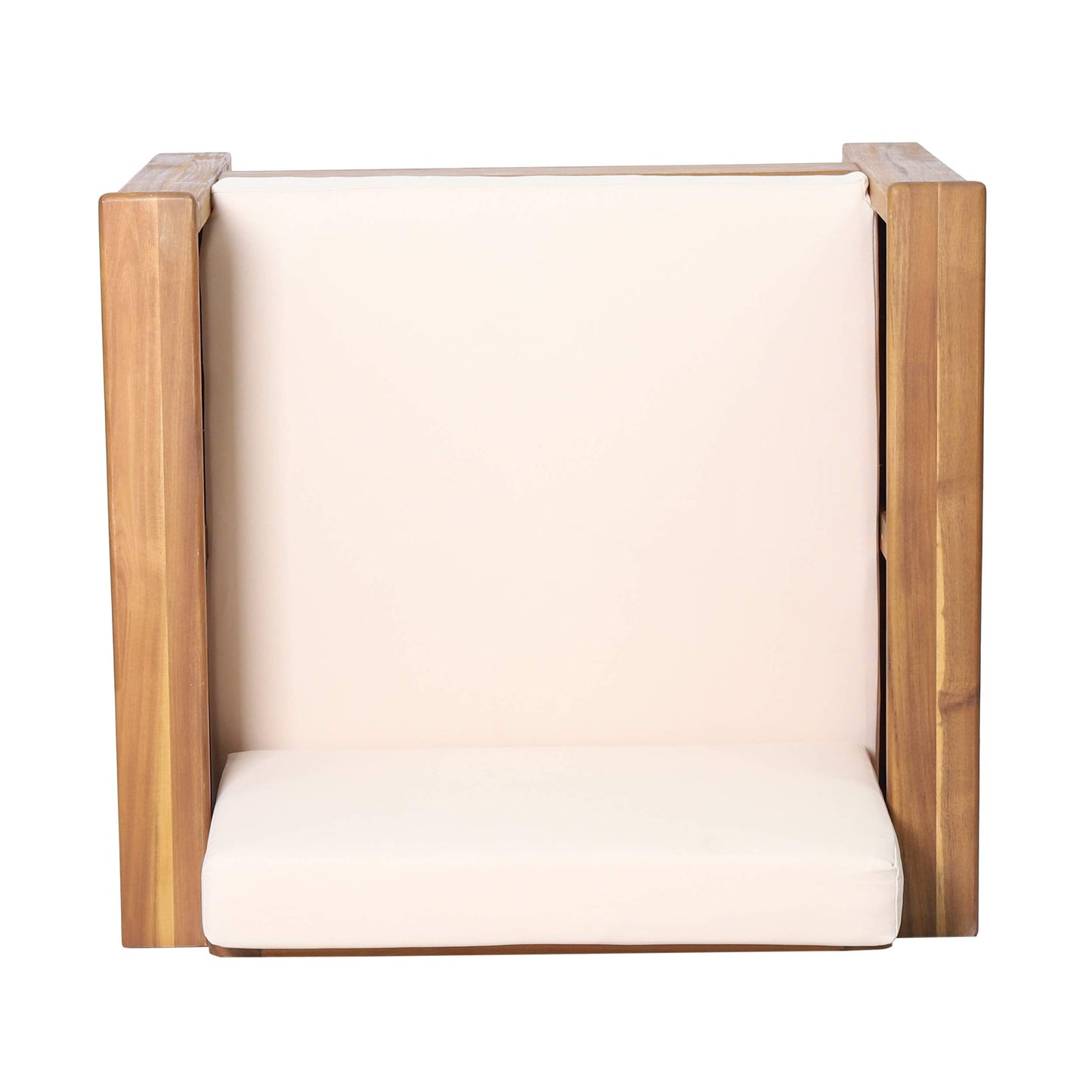 Christopher Knight Home Louver Club Chairs, Teak + Cream