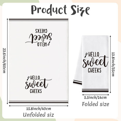 AellasNervalt Funny Sayings Hand Towel - 6Pcs Sweet Cheeks Fun Bathroom Decorative Absorbent Soft Polyester Towels for Bathroom Bar Dining Room Kitchen Decor, Housewarming Gift for Hostess Home Friend