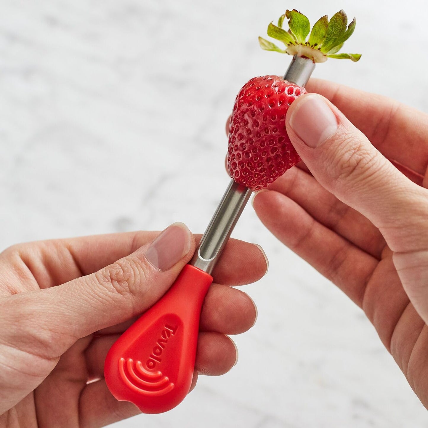 Tovolo Mini Berry Melamine Colander (Cayenne) - Small Food Strainer for Berries & Fruit/BPA-Free, Food-Safe, & Dishwasher-Safe