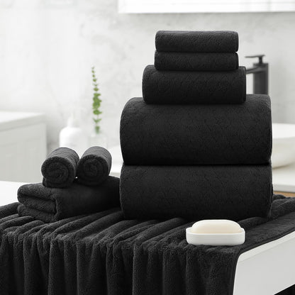 Set 12 (4 Towels,4 Towels,4 100% Pack Luxury Bath Towels - Piece Large Bath Hand Washcloths), Microfiber,Extra