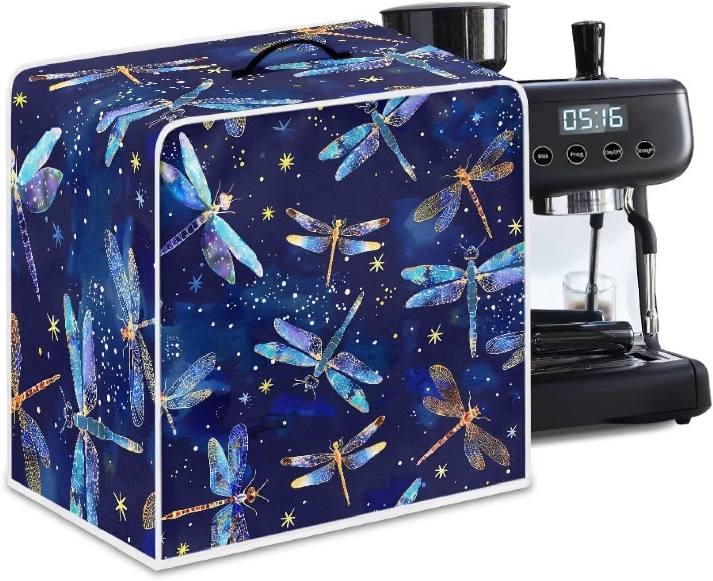 Blue Dragonfly Coffee Maker Cover, Dust Resistant Covers for Small Kitchen Appliance, Soft Covers for Blender