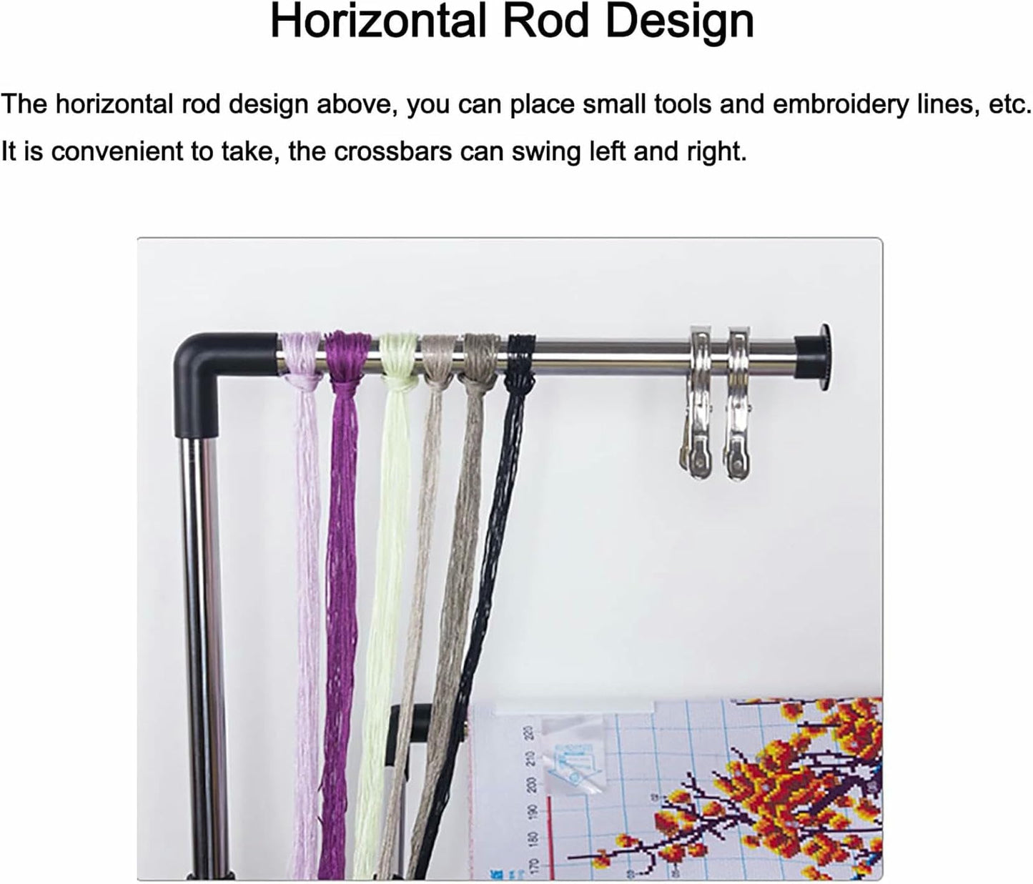 Embroidery Stand - Height Adjustable Floor Frame for Versatile Needlework, Cross Stitch, Sewing and Art Craft - Convenient Lap Table for Standing, Perfect Embroidery Holder!~/