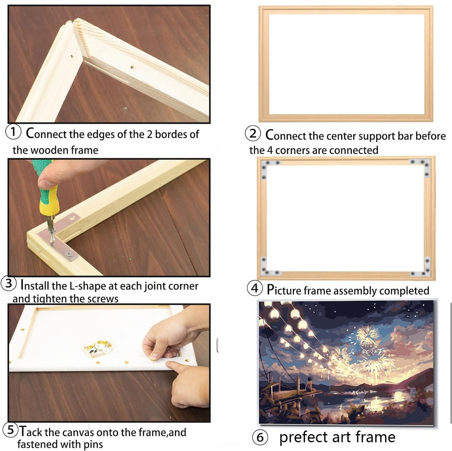 2 Set 12"X 16" DIY Wood Canvas Stretcher Bars,Removable Canvas Frames Kit,Lightweight Sturdy Stretcher Frames for Oil Painting,Diamond Painting,Canvas Painting and Needle Arts Supplies (12in*16in)