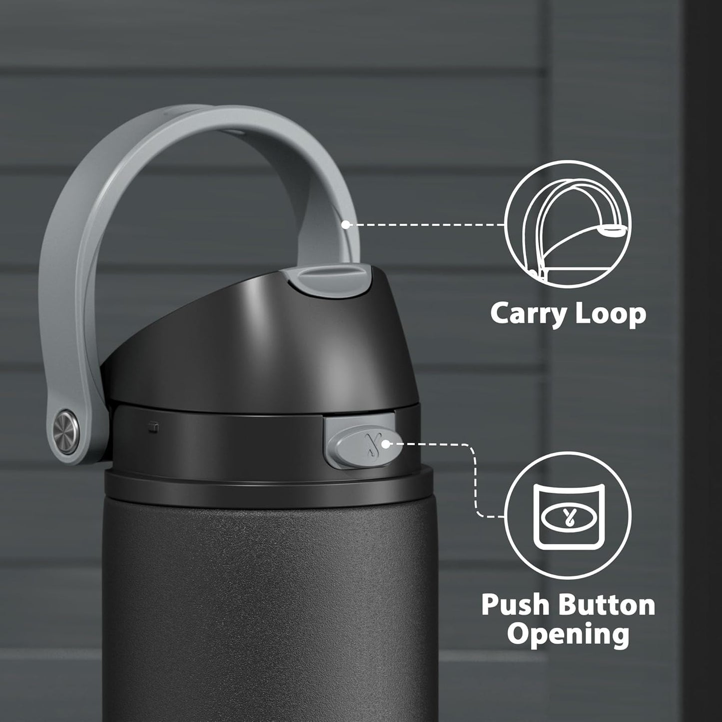 Meoky Stainless Steel Water Bottle - 24 oz Insulated Sports Bottle with 2-in-1 Straw & Spout Lid | Leak Proof, BPA-Free, Fits Car Cup Holder