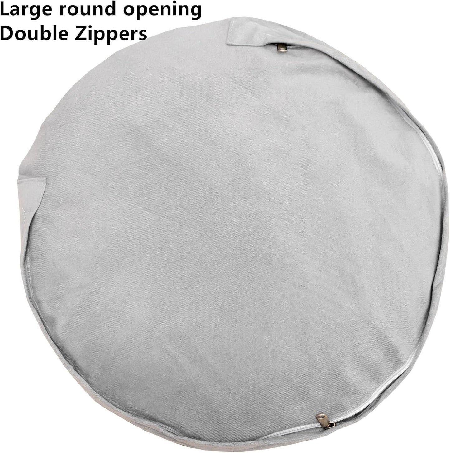 20x20x12 Inches Asuprui Pouf Ottoman Unstuffed Ottoman Foot Rest No Filler Soft Faux Fur Foot Stool Fuzzy Chair Floor