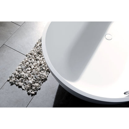 Aqua Eden VRTRS703520 Arcticstone 70-Inch Solid Surface White Stone Freestanding Tub with Drain, Matte White