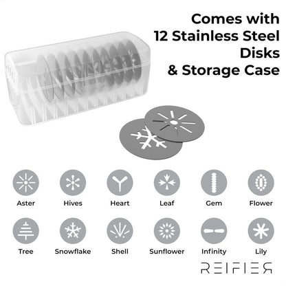 14-Piece Cookie Press Set - Upgraded - Stainless Steel Disks & Storage Case - Heavy-Duty Design