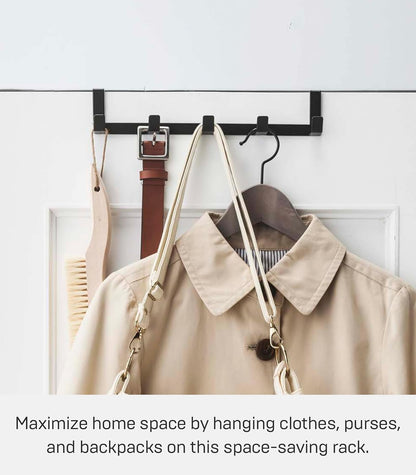 YAMAZAKI home Smart Wide Over the Door Rack, Black