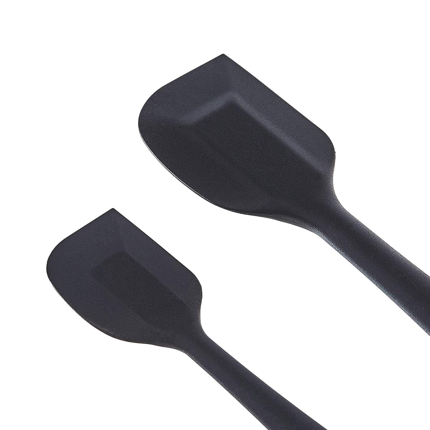 Amazon Basics Non-Stick Heat Resistant Silicone Spatula Set, Dishwasher Safe, BPA Free, Food Grade, 2 Small & 2 Large, Black, Pack of 4