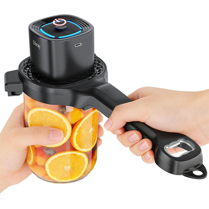 Electric Jar Opener with Power-Clamp Technology: Auto-Tighten & Manual Twist for Easy Opening, 2-in-1 Jar and Bottle Opener for Weak Hands & Seniors & Arthritis, Includes Free Rubber Gripper Pad