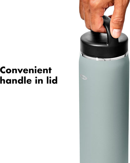 OXO 40 oz Insulated Water Bottle with Handled Lid, Slate