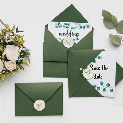 100 Pcs Baby's Breath Adhesive Wax Seal Stickers White Dry Floral Backing Envelope Seals Perfect for Wedding Invitations,Bridal Shower Party