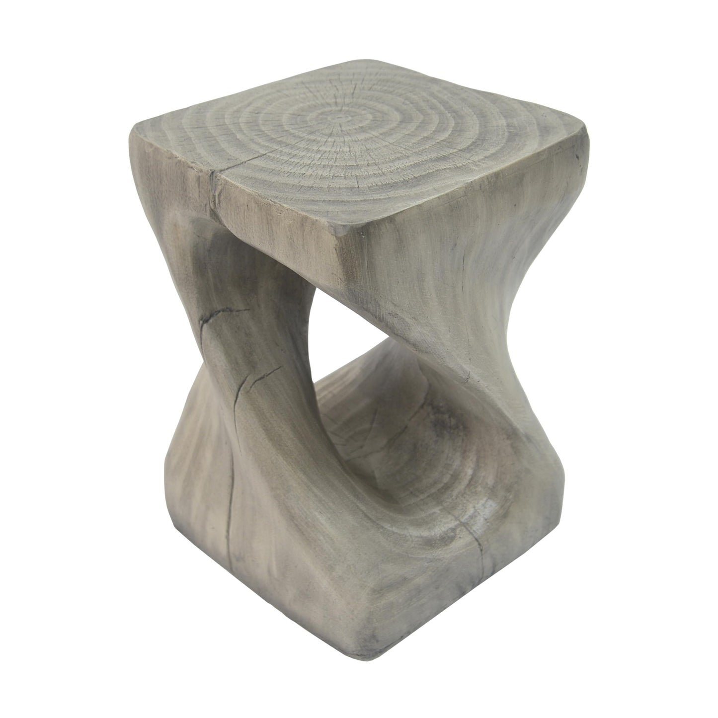 Merax Twist Shape MGO Accent Side Table Set, Unique Modern End Table with Wide Pedestal & Tabletop, Small Drink Tables for Living Room, Bedroom Night Stand Bedside Table, No Assembly Required, Grey