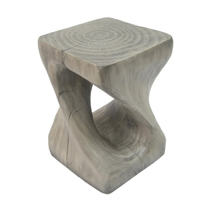 Merax Twist Shape MGO Accent Side Table Set, Unique Modern End Table with Wide Pedestal & Tabletop, Small Drink Tables for Living Room, Bedroom Night Stand Bedside Table, No Assembly Required, Grey