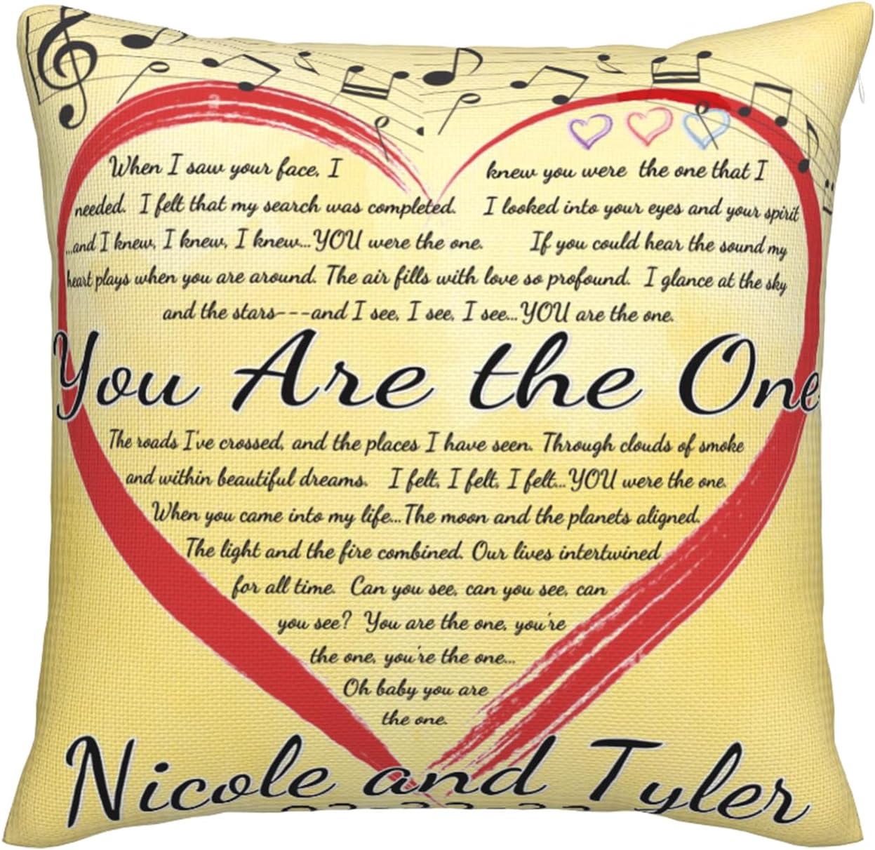 Custom Design Outdoor/Indoor Throw Pillowcase, Personalized Love Photo Wedding Keepsake, 18" x 18"