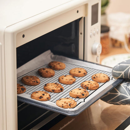 Haploon 6 Pcs Baking Racks Cooling Rack for Baking，Black Heavy-Duty Wire Cooking Rack Baking Racks for Roasting Cooking Grilling Drying Fits Small Toaster Oven, Dishwasher Safe （16 x 10 Inch）