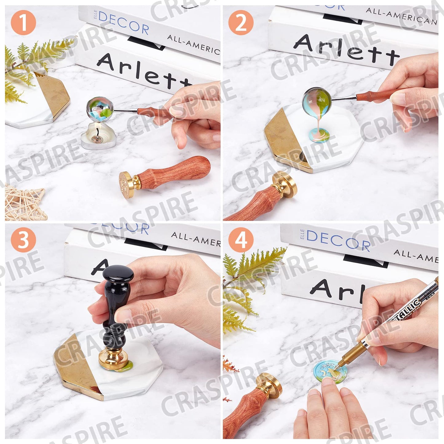 CRASPIRE Plague Doctor Wax Seal Stamp Sickle Sealing Wax Stamps Flower 30mm Retro Vintage Removable Brass Stamp Head with Wood Handle for Wedding Invitations Envelopes Valentine's Day Gift Wrapping