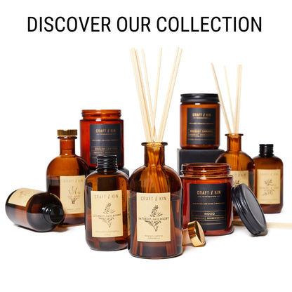 Craft & Kin Sage, Mint & Lavender Reed Diffuser | All Natural Essential Oil & 8 Rattan Scent Sticks | Reed Diffusers for Home, Bathroom | Long Lasting Home Fragrance in Amber Glass, 5.75oz