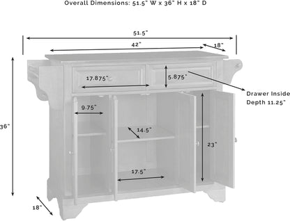 Crosley Furniture LaFayette Granite Top Rolling Kitchen Island Storage Cart, Microwave Stand, Spice Rack, White