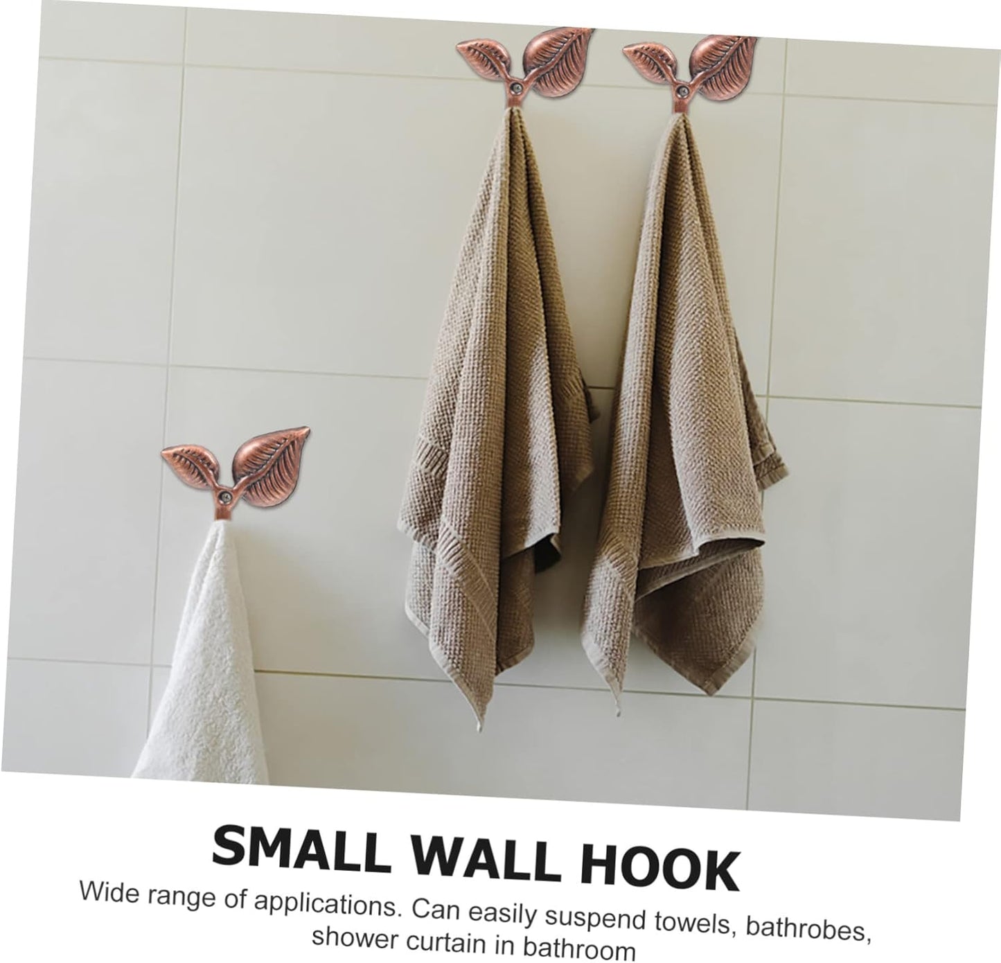 Leaf Wall Hooks 4 Sets, Black Coat Hooks, Decorative Wall Hat Hook, Office Wall Hanging Screw Iron Coat Hook