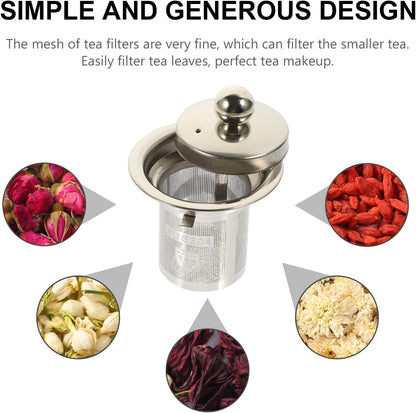 SHERCHPRY Teapot Tea Strainer: Metal Infuser Insert, Fine Mesh Tea Steeper for Loose Tea, Stainless Steel Tea Filter