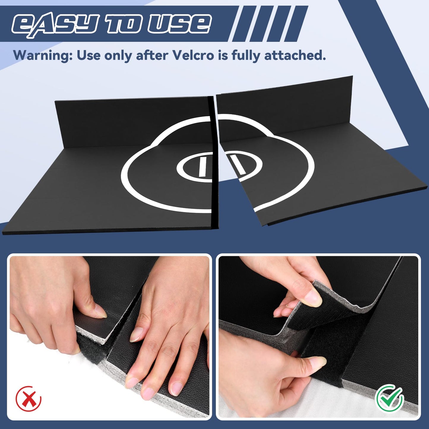 KIKILIVE Wrestling Mat Large 10x6.6FT for Home Workout, High-Density XPE Foam Training Mat for MMA Exercise Yoga, 1.2inch Thicken Folding Gym Mat for Tumbling Grappling Boxing Taekwondo Cheerleading, Black