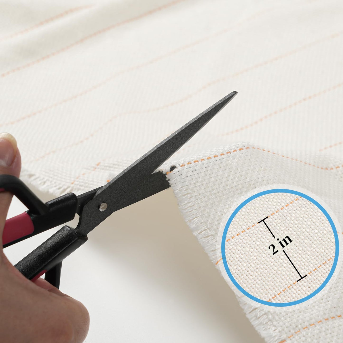 40"x200" Tufting Cloth with Marked Lines, Monks Cloth Large Overlocking Rug Tufting Fabric for Punch Needle, DIY Tuft Making