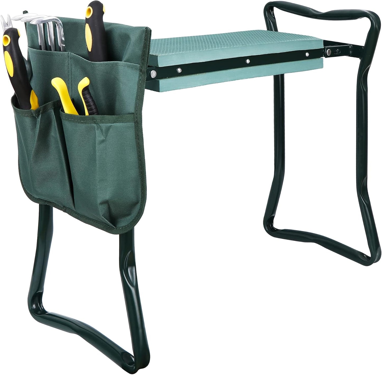Smartxchoices Folding Garden Kneeler Seat Garden Bench Stool with Handles, Multi-use Pouch, Heavy Duty Yard Gardening