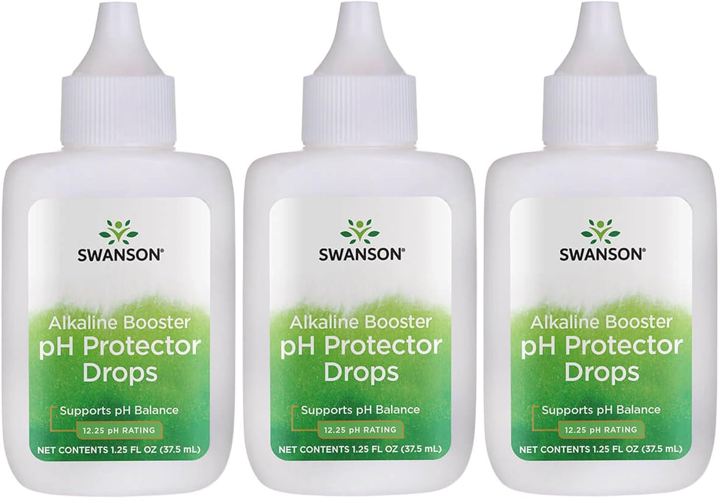 12.25 (1.25 Oz) 3 Pack Swanson Alkaline Booster - pH Protector Drops with pH Rating - Make Your Own Alkaline Water
